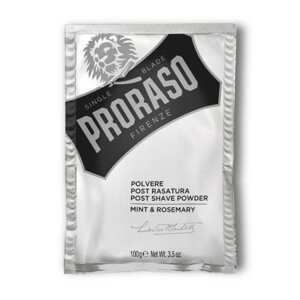Proraso Post Shave Powder Mint & Rosemary - upokojujúci púder po holení s vôňou mäty a rozmarínu, 100 g