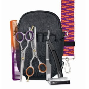 Jaguar Basic Set Relax Left Micro - set ľaváckých nožníc - klasický strih mikro-zúbkové + efilačné, britva, hrebeň s opaskom (8395)