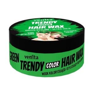 Venita Trendy Color Hair Wax Ultra Hold - farebný vosk na vlasy, ultra držanie, 75 g Green - zelený