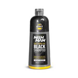Nishman Black Shampoo 2IN1 - špeciálny farbiací čierny šampón pre mužov, 400 ml