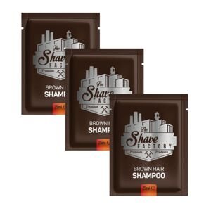 The Shave Factory Dark Brown Shampoo - tmavo-hnedý farbiaci šampón, 25 ml x 10 ks / bal