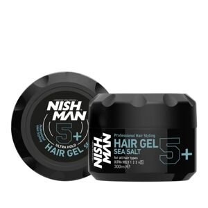 Nishman Hair GEL Sea Salt Ultra Hold 5+ - ultra silno fixačný stylingový gél s morskou soľou, 300 ml