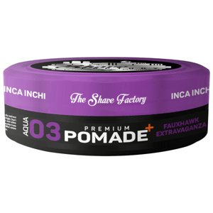 The Shave Factory Premium Pomade - prémiová pomáda so stredne silnou fixáciou a vysokým leskom, 150 ml Inca Inchi 03- Fauxhawk Extravaganza