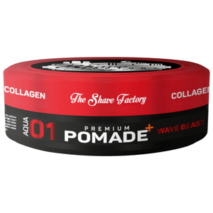 The Shave Factory Premium Pomade - prémiová pomáda so stredne silnou fixáciou a vysokým leskom, 150 ml Collagen 01- Wave Beast