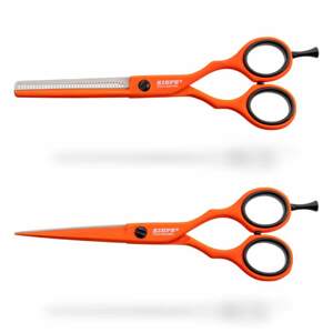Kiepe Neon Scissor Set - set nožnic na strihanie 5.5" a efilačných nožníc, 5,5" 2480.6 (5.5") Mango - oranžové